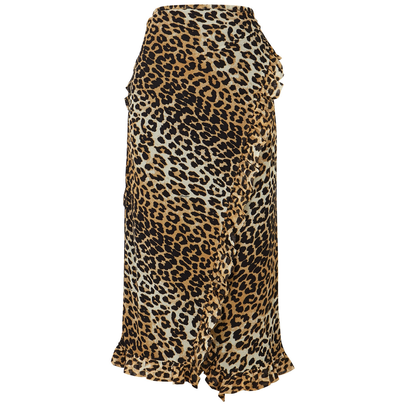 Ganni Leopard-print Mesh Wrap Skirt - 12 | Harvey Nichols (Global)