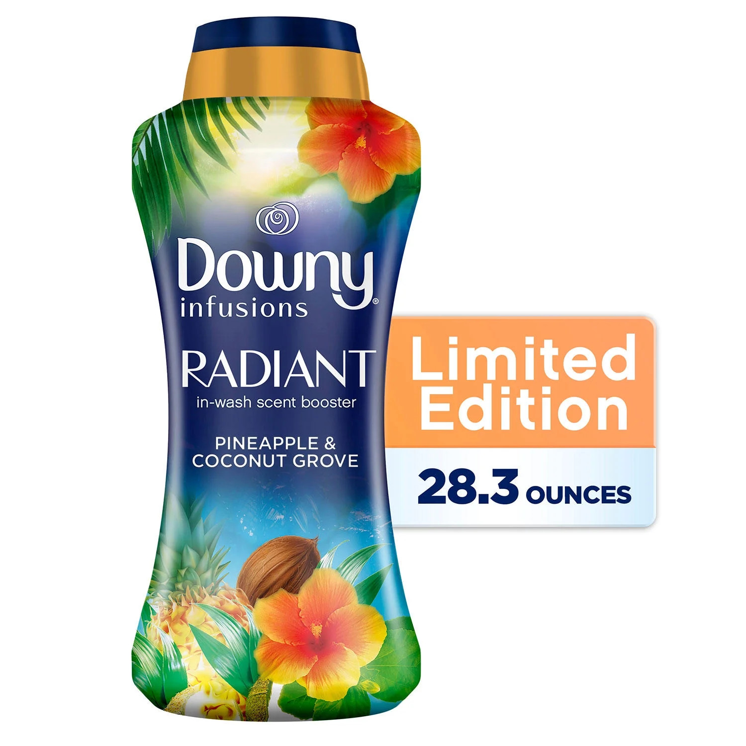 Downy Infusions Radiant In-Wash Scent Booster Beads, Pineapple & Coconut Grove, 28.3 oz | Walmart (US)