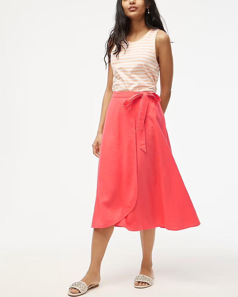 Pull-on faux-wrap skirt | J.Crew Factory