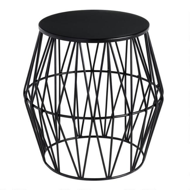 Metal Faceted Octavia Outdoor Stool | World Market