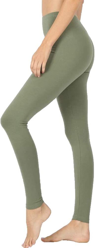 Zenana Outfitters Womens Full Length Cotton Solid Leggings | Amazon (US)