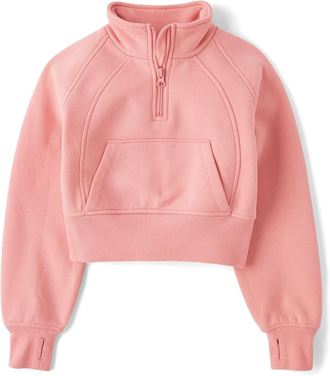 The Children's Place girls Long Sleeve Fleece Quarter Zip Pullover | Amazon (US)