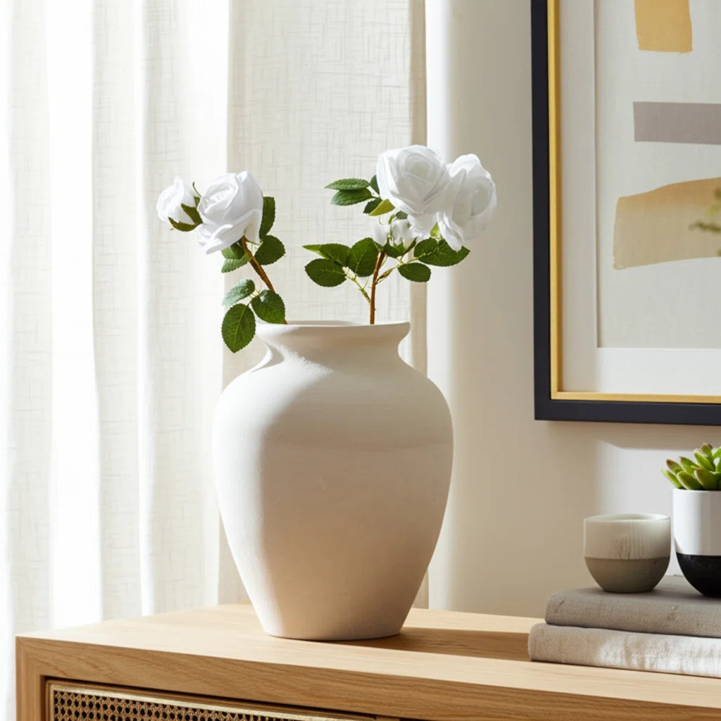 Sagebrook Home's Andrelisa Elegant Terracotta Vase - Perfect for Any Room | Birch Lane