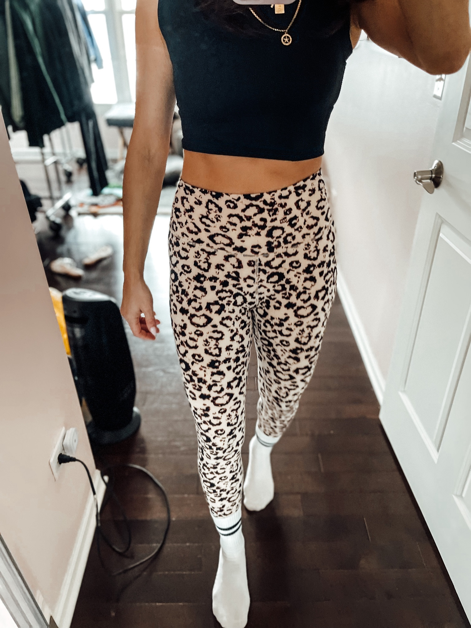 Pilates outfit
 - crew stripped yoga grip sock
- workout clothes
- ultra high waisted & soft amazon leggings 

#LTKfit #LTKFind #LTKunder50