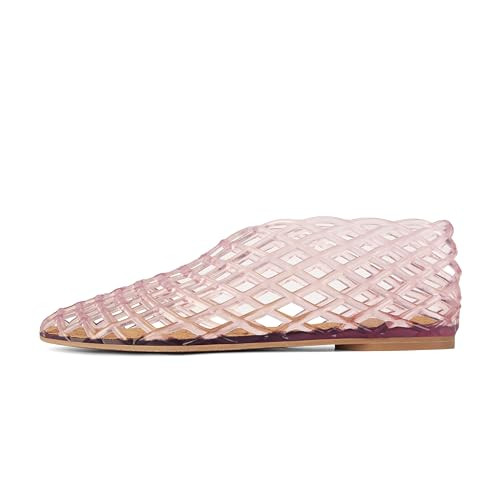 Amazon.com | GTBINGGO Jelly Mesh Ballet Flats for Women Adult Clear Hollow Jelly Sandals Closed T... | Amazon (US)