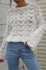 Openwork Dropped Shoulder Knit Top | Goodnight Macaroon