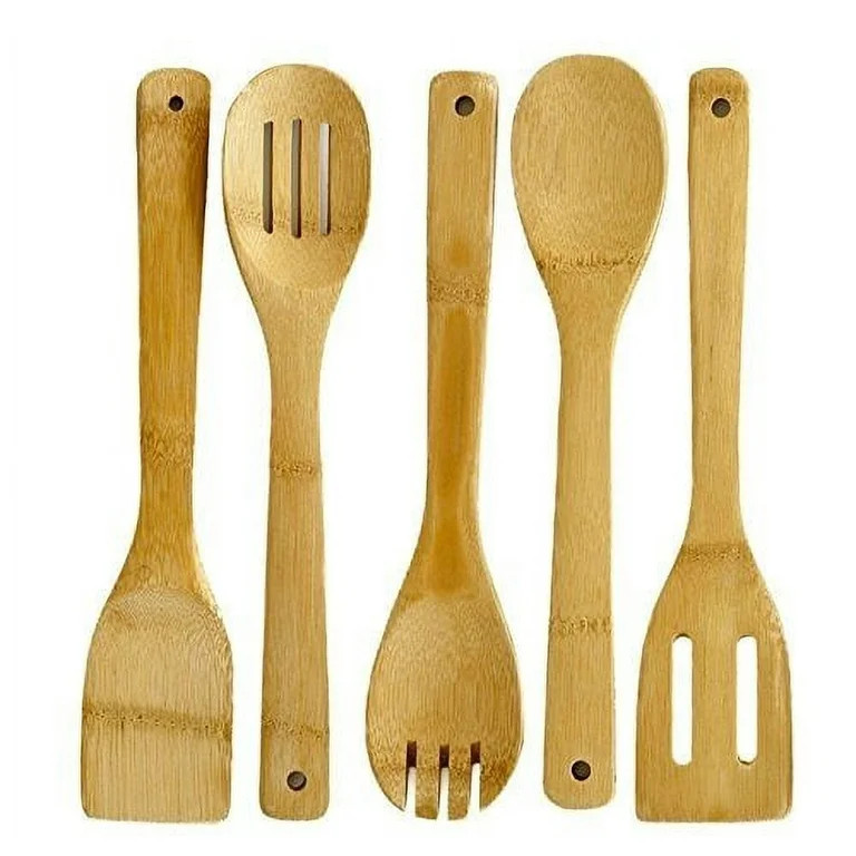 Bamboo Utensils Set 5pc Wooden Mixing Spoon Kitchen Cooking | Walmart (US)