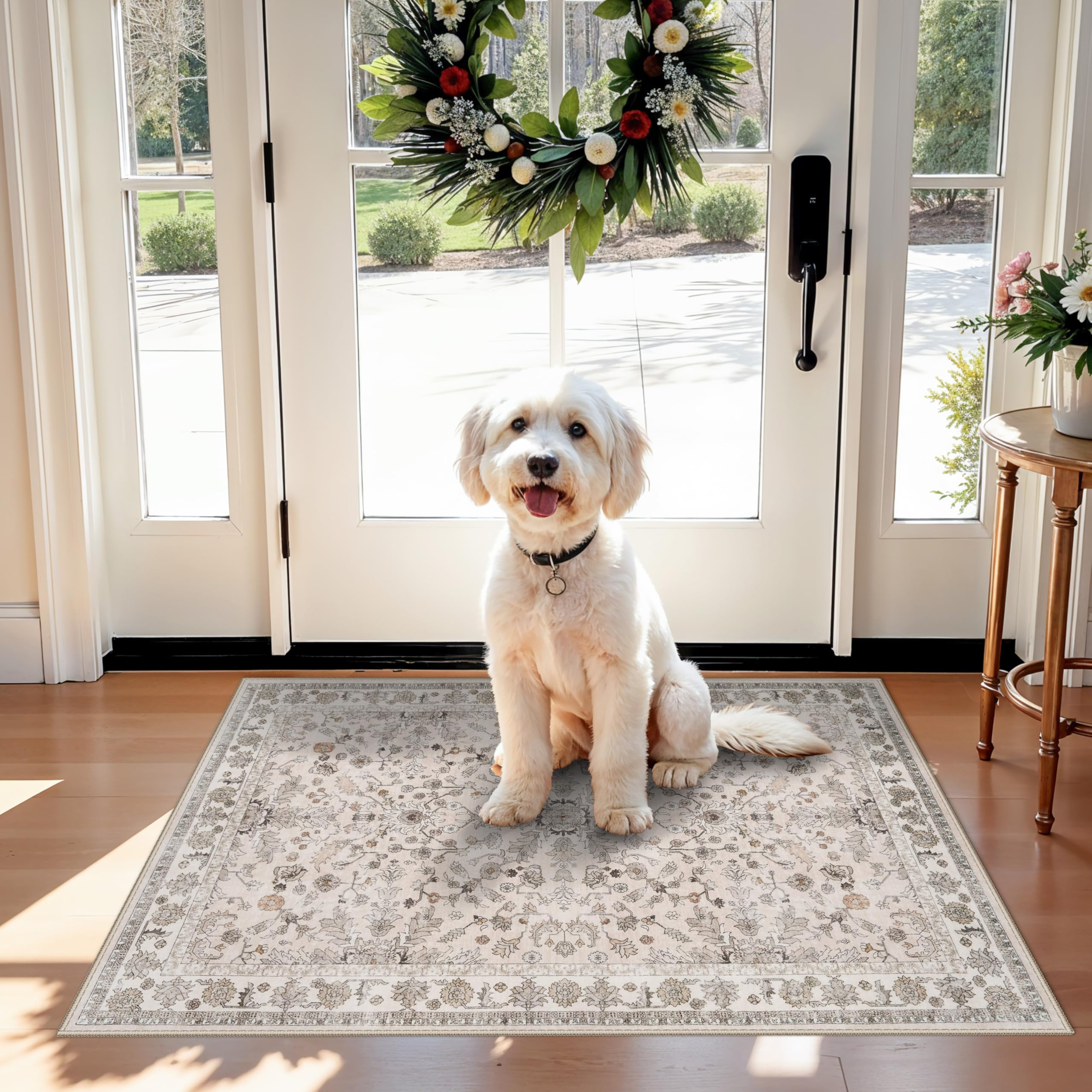 2x3 Non-Slip Washable Kitchen Rug – Boho Small Accent Rug for Sink & Entryway, Soft Low Pile Th... | Amazon (US)