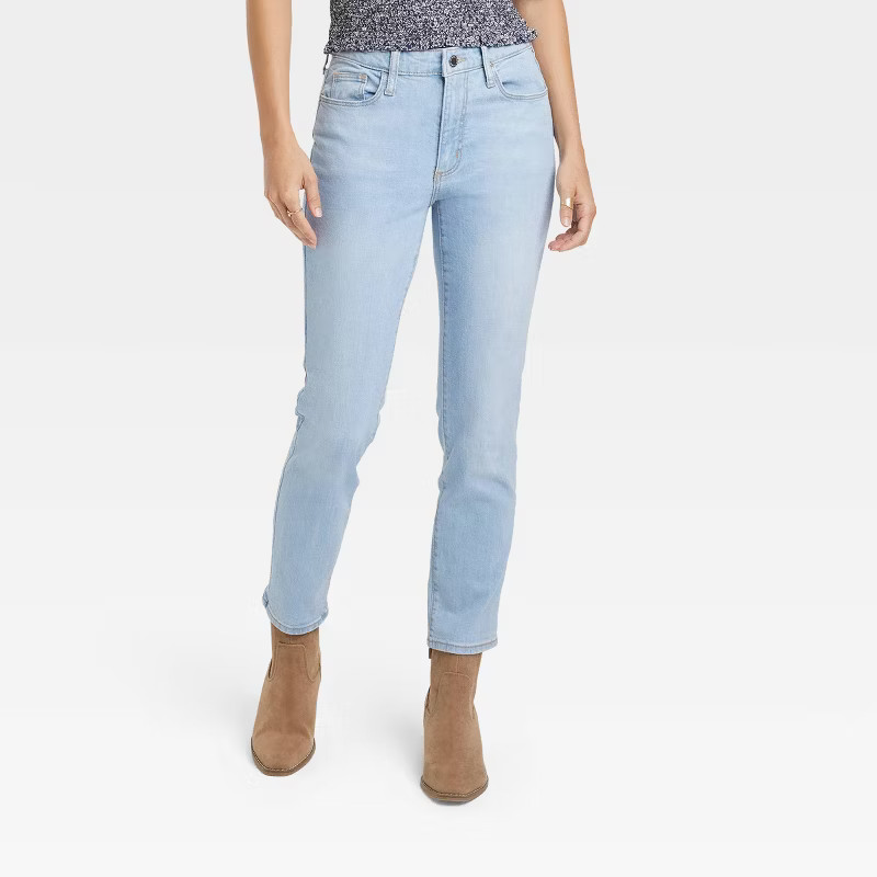 Women's High-Rise Slim Straight Jeans - Universal Thread™ Light Wash | Target