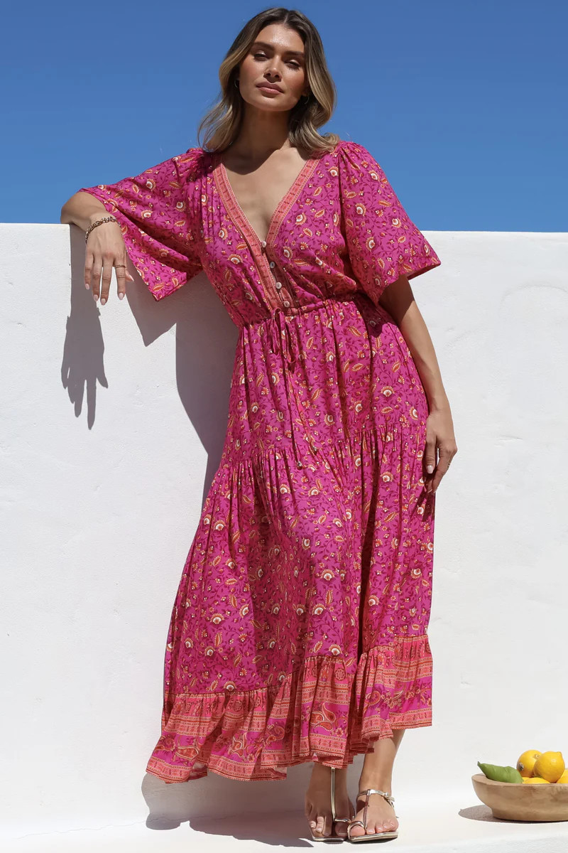 Shop Dresses: Tassia Maxi Dress - Quinne Print | saltycrush.com | Salty Crush