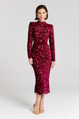 DIANE BURGUNDY DRESS | Nadine Merabi