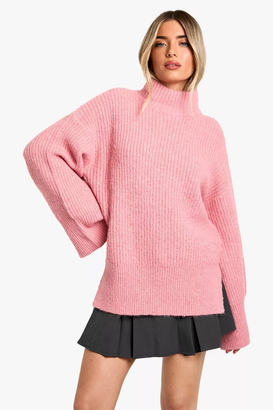 Pull oversize à col montant | Boohoo.com (FR)