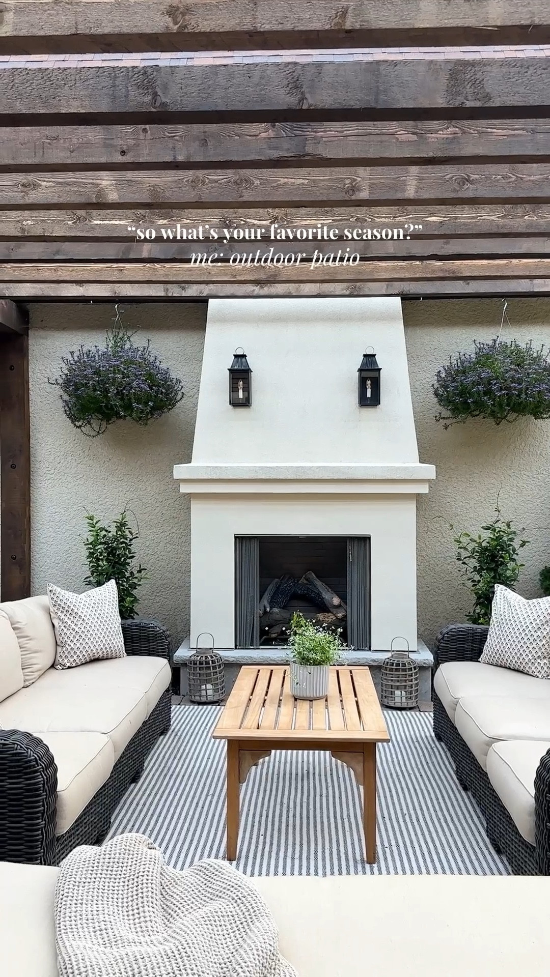 If outdoor patio was a season. Furniture covers go in the teak storage deck. From the teak coffee table to outdoor pillows — everything I own from @wayfair in my patio has great reviews! My outdoor sofas are no longer sold so linking some alternatives and other outdoor picks to help get your patio ready. #Ad #WayfairPartner #wishyouwerehere #outdoor #Wayfair