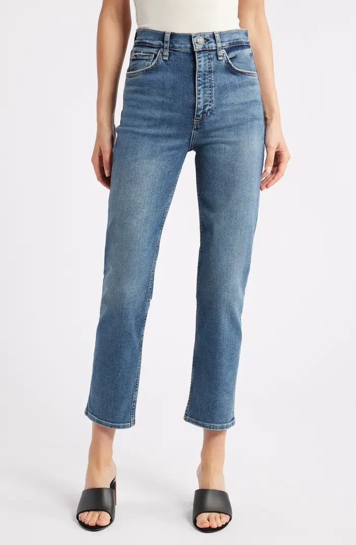 rag & bone Flexi Wren High Waist Ankle Slim Straight Leg Jeans | Nordstrom | Nordstrom