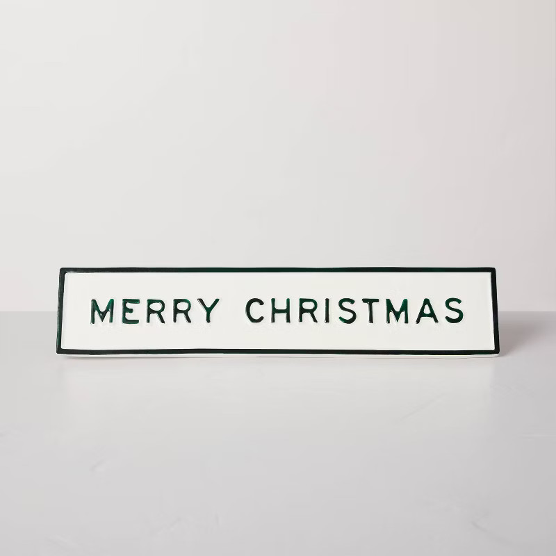 Merry Christmas Wall Décor Cream/Green - Hearth & Hand™ with Magnolia | Target