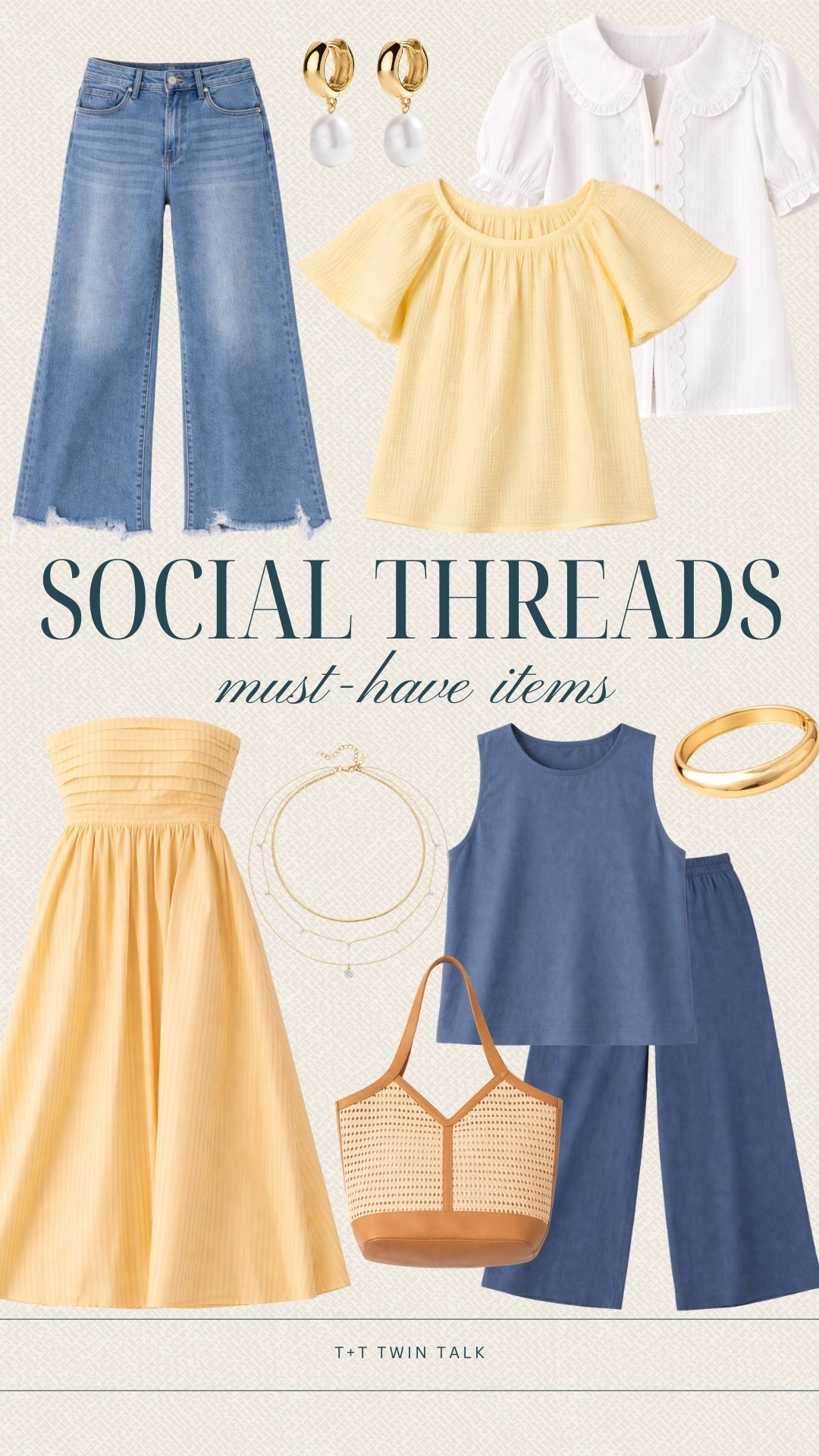 This mix of colors from social threads is perfect for spring! We love pulling yellow pieces with denim for contrast! These are easy outfits to put together for a day out!

#LTKMidsize #LTKOver40 #LTKSeasonal