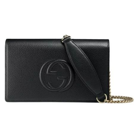 Gucci Soho Wallet on Chain Black Leather Cross Body Bag 598211 | Walmart (US)