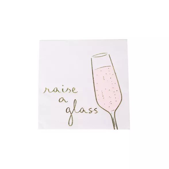 30ct "Raise a Glass" Beverage Napkin - Spritz™ | Target