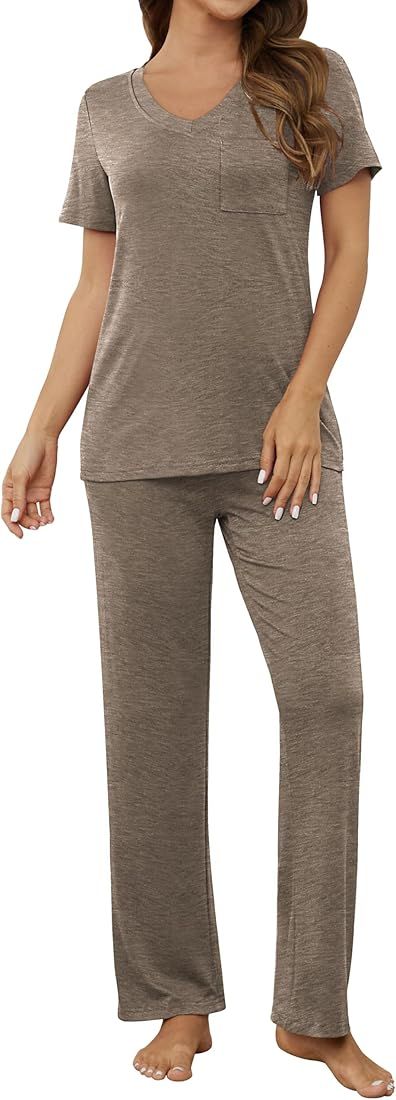 Women's Pajama Sets Two Piece Lounge Sets Soft Tops and Pants with Pockets (S-2XL) | Amazon (US)