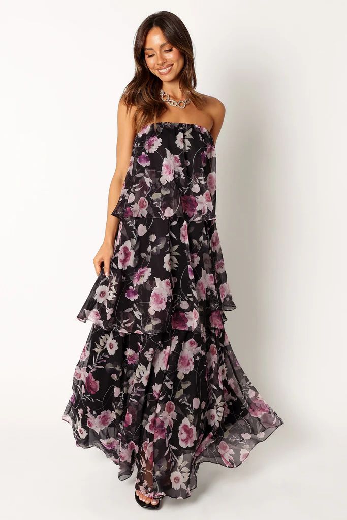 Bloom Strapless Maxi Dress - Black Floral | Petal & Pup (US)