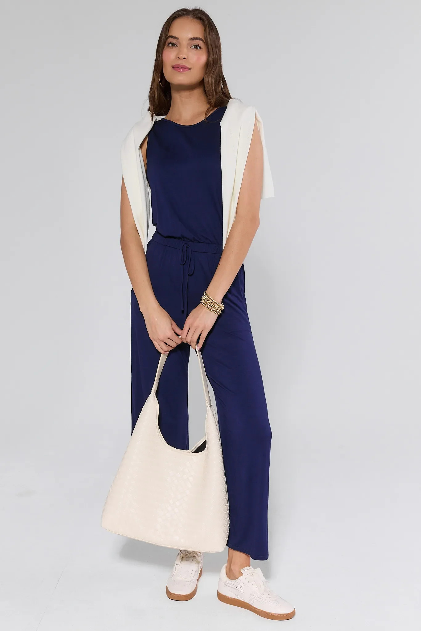 Heidi Navy Wide Leg Jumpsuit | Avara