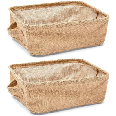 Juvale 2 Pack Fabric Collapsible Storage Bins Basket with Handles for Closet Storage, Brown, 12.2... | Target