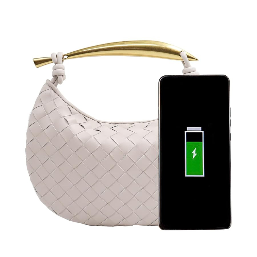 Woven Leather Dumpling Bag Dinner Handbag For Women Purse Hobo Bag Crossbody Shoulder Clutch Even... | Amazon (US)