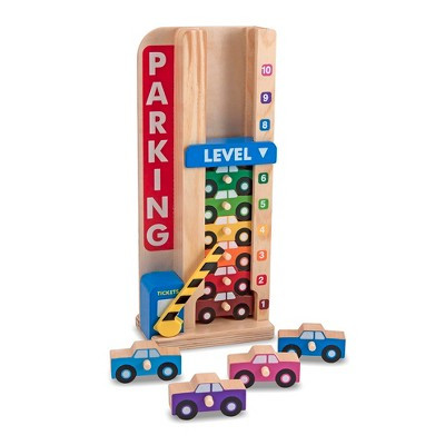 Melissa & Doug Stack & ct Wooden Parking Garage With 10 ...