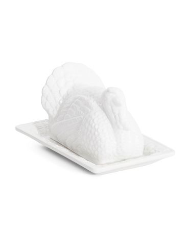 5x8 Ceramic Turkey Butter Dish | TJ Maxx