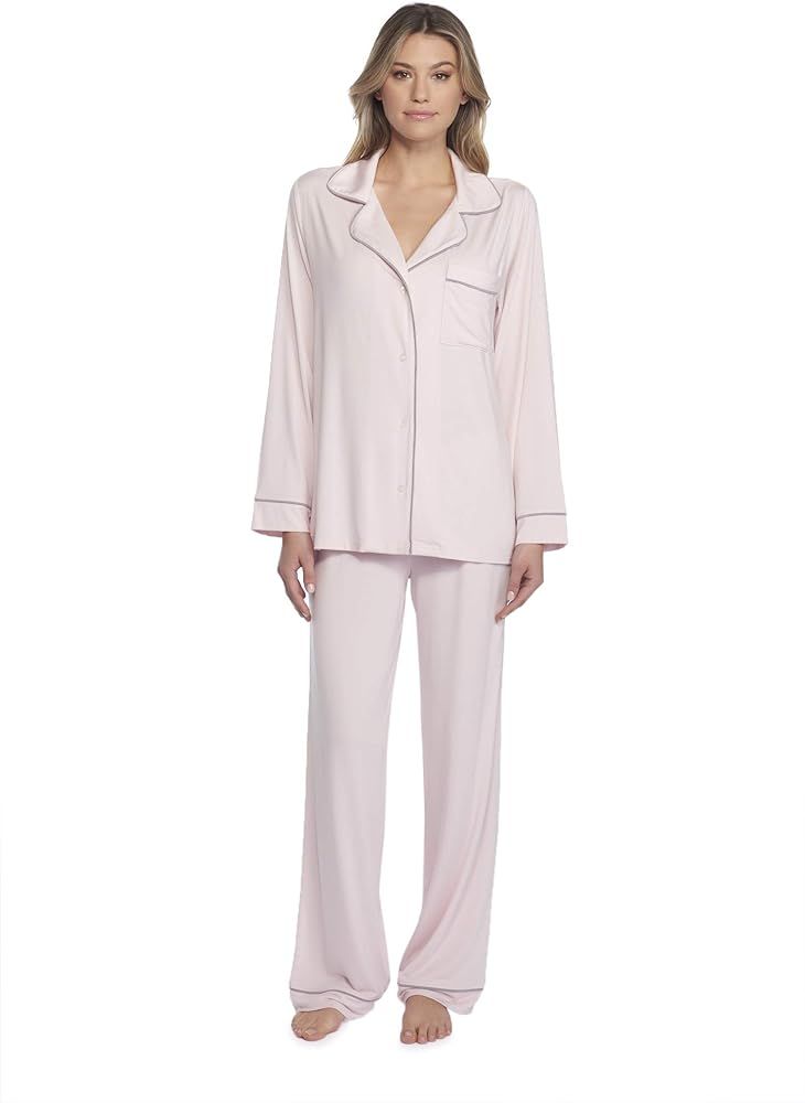 Barefoot Dreams Women's Luxe Milk Jersey Piped Pajama Set | Amazon (US)