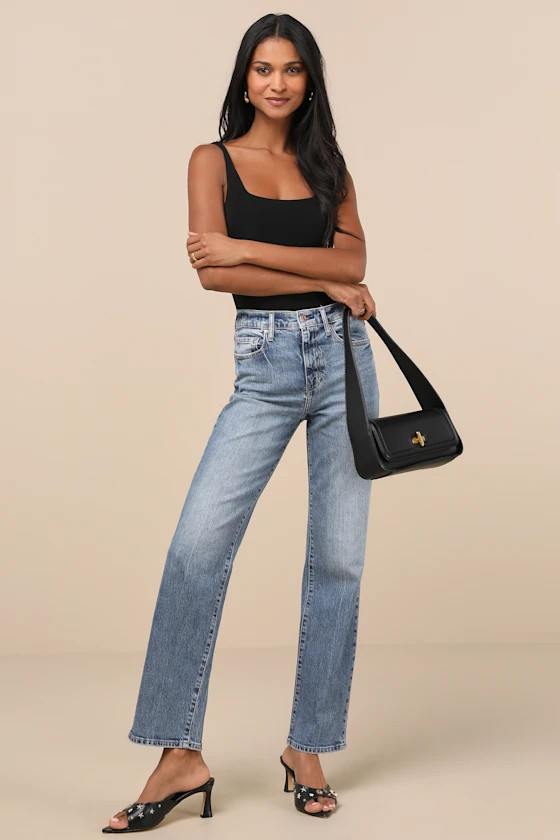 Sundaze Light Wash Denim High-Rise Straight Leg Jeans | Lulus