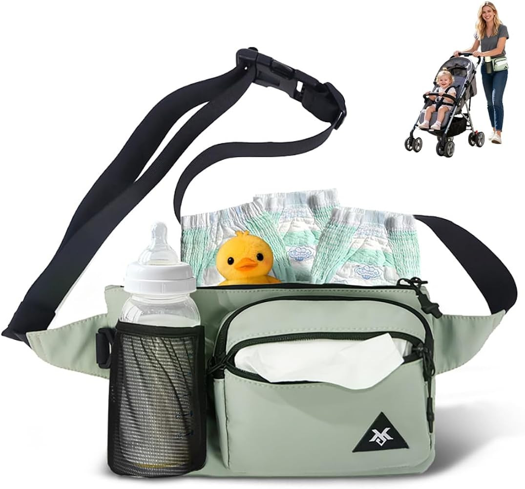 small fanny pack diaper bag,for women,with water bottle holder and tissue pocket,lightweight adju... | Amazon (US)