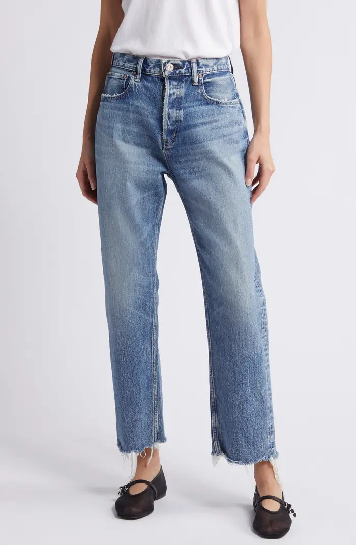 MOUSSY VINTAGE MV Mabel High Waist Distressed Wide Straight Leg Jeans | Nordstrom | Nordstrom