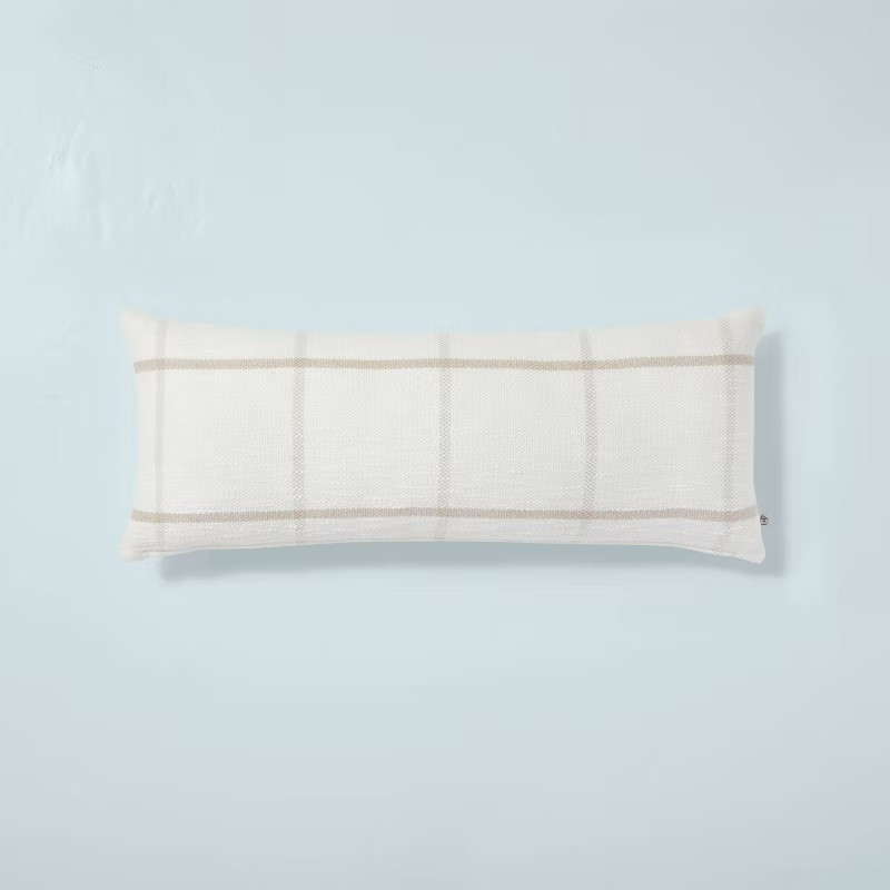 12"x30" Open Grid Lines Lumbar Throw Pillow - Hearth & Hand™ with Magnolia | Target