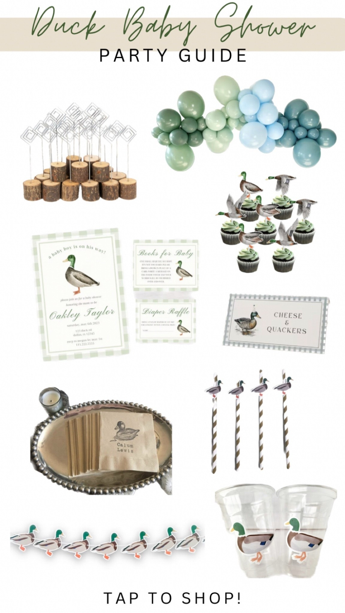 Duck themed baby shower party guide🦆 #duckbabyshower #huntingbabyshower #countrybabyshower #duckpartydecor 

#LTKBump #LTKParties #LTKBaby