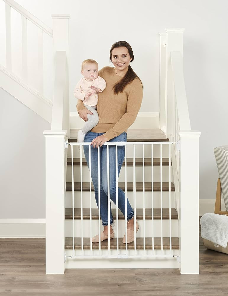 Regalo 2-in-1 Extra Tall Easy Swing Stairway and Hallway Walk Through Baby Gate, White | Amazon (US)