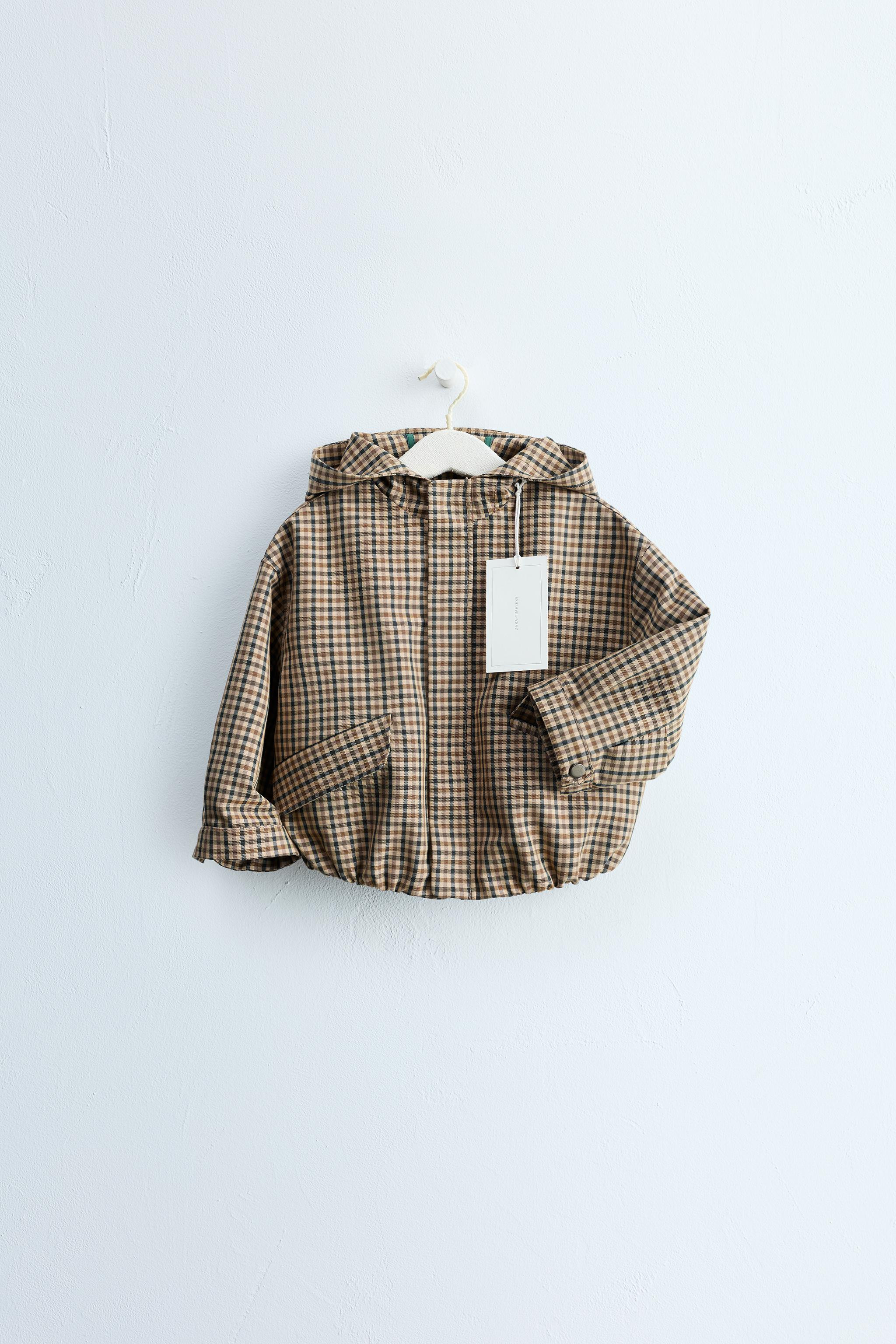 ZARA TIMELESS - CHECK PRINT HOODIE JACKET | Zara US