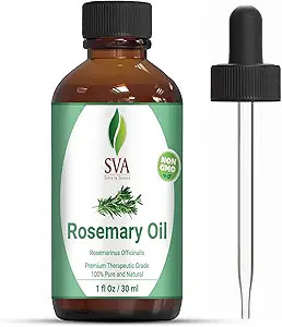 SVA Organics Rosemary Essential Oil 1 Oz Pure & Natural for Skin, Face, Hair Care, Aromatherapy, ... | Amazon (US)