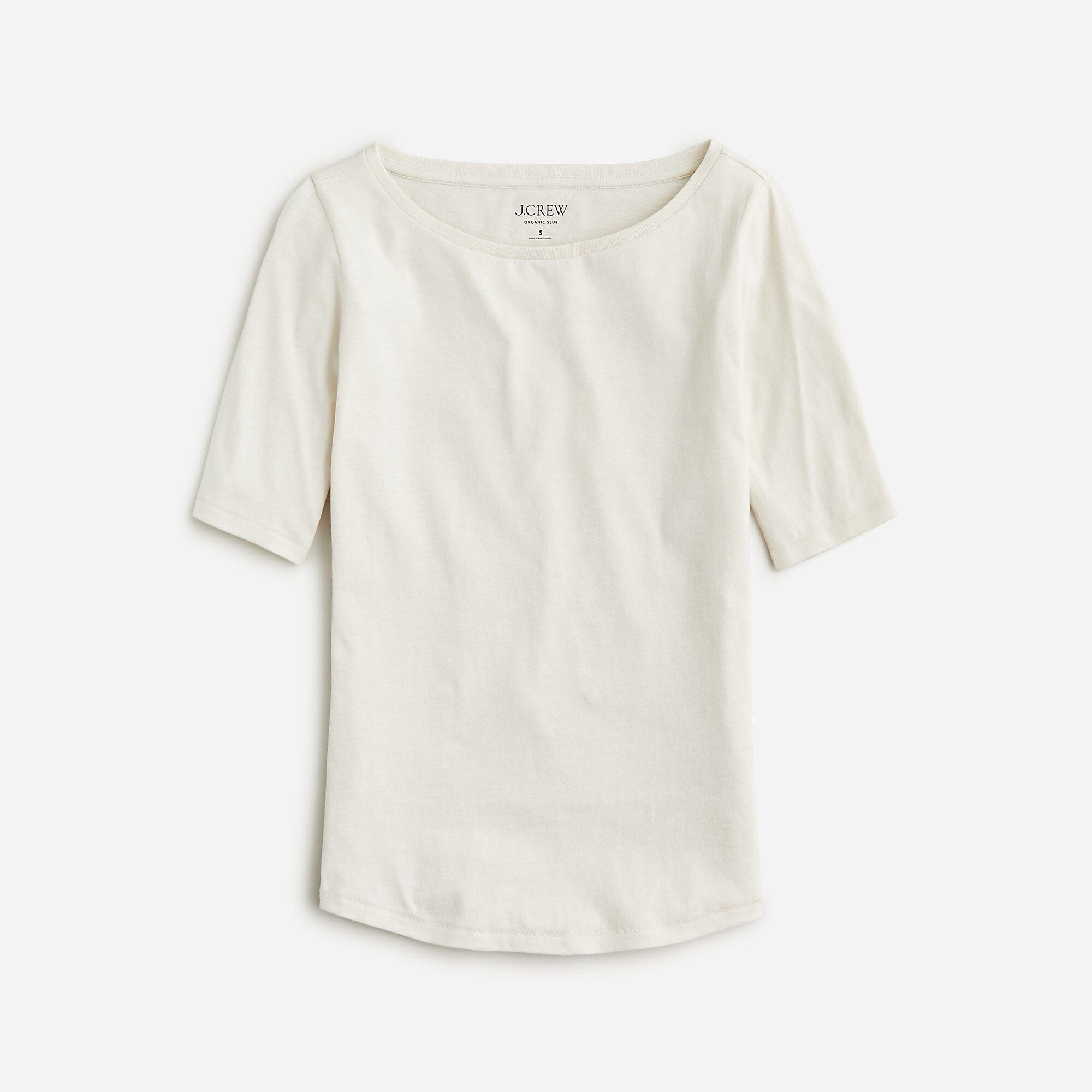Organic slub cotton elbow-sleeve T-shirt | J.Crew US
