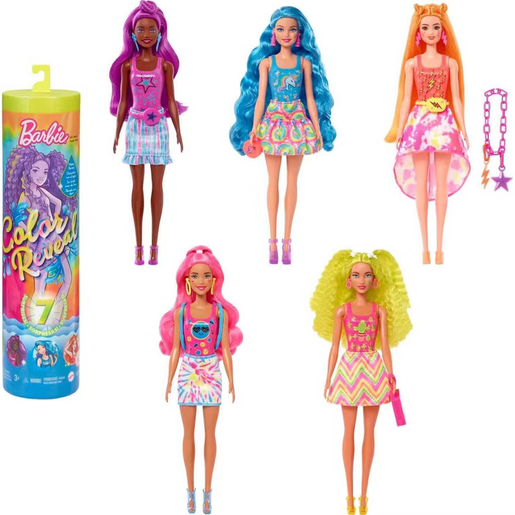 Barbie Color Reveal Neon Tie-Dye Doll | Target
