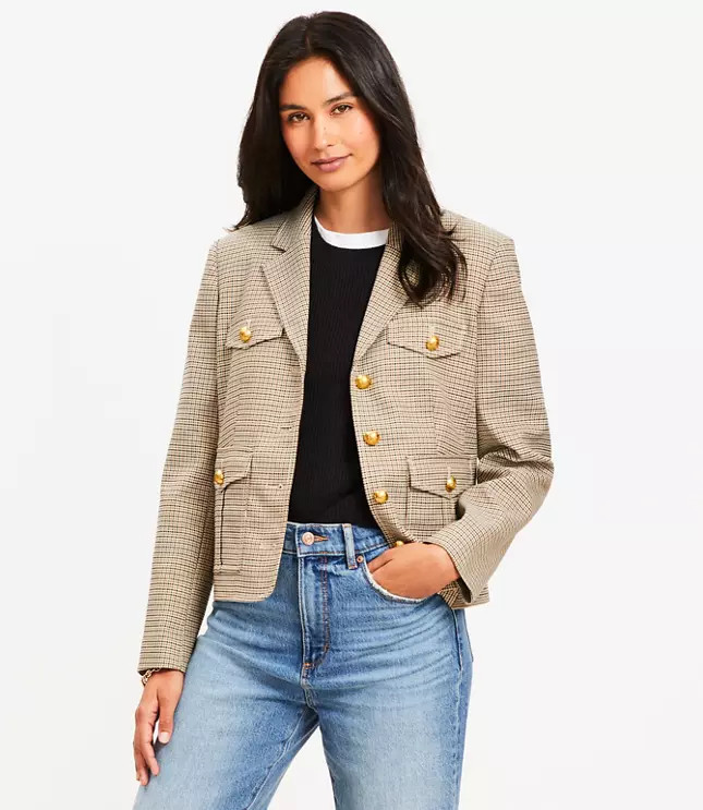Plaid Eisenhower Jacket | LOFT