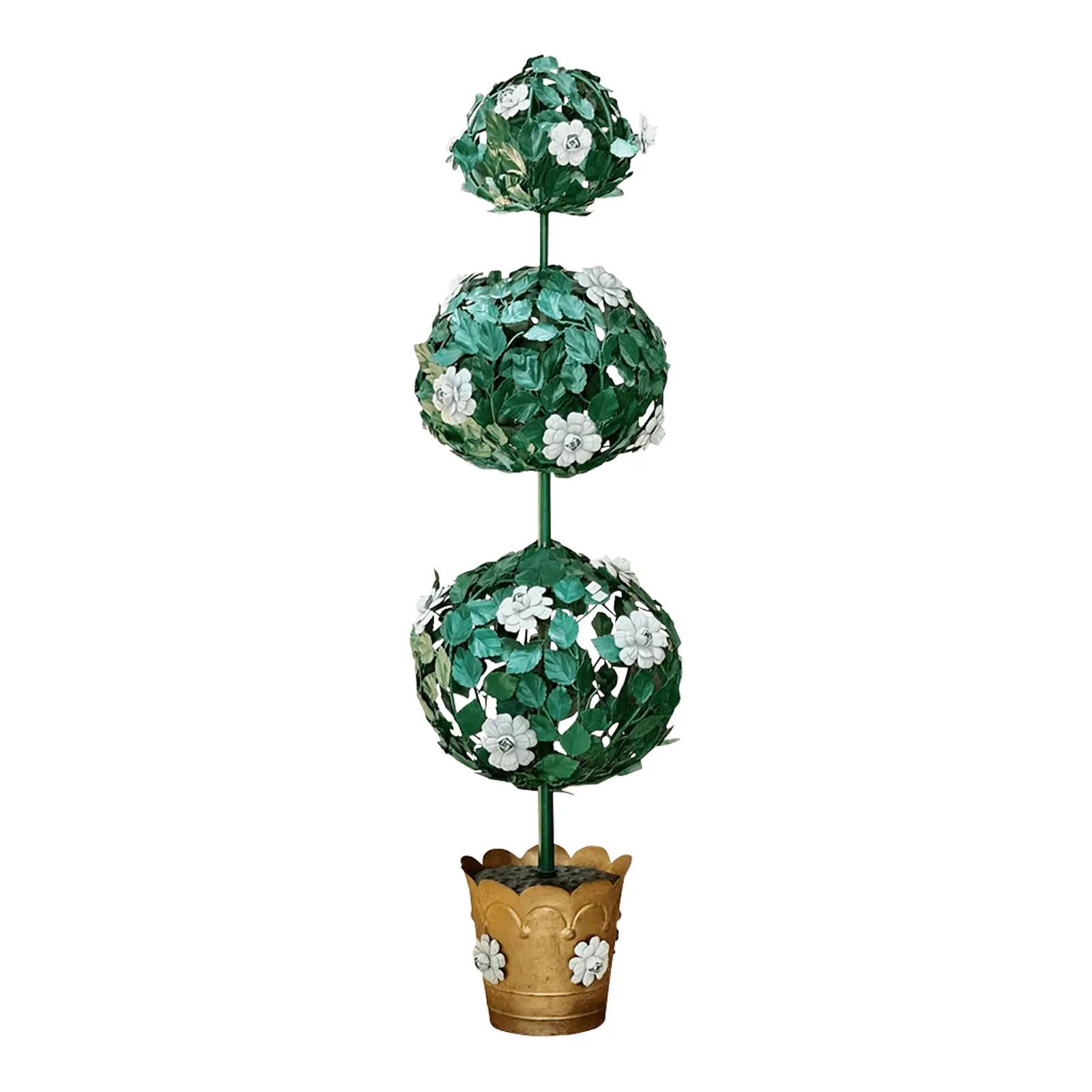 Mid-Century Tall Vintage Italian Tole Topiary | Chairish