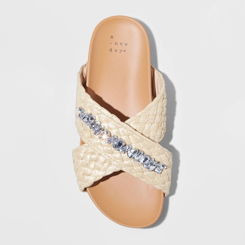 Women's Phylis Raffia Slide Sandals - A New Day™ | Target