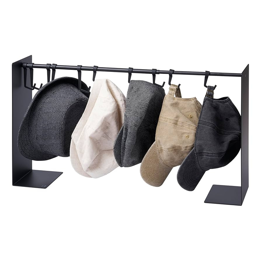 Yamazaki Home Tower Hat Hanger Rack, Expandable Metal Storage Organizer Hooks for Closet - Steel | Amazon (US)