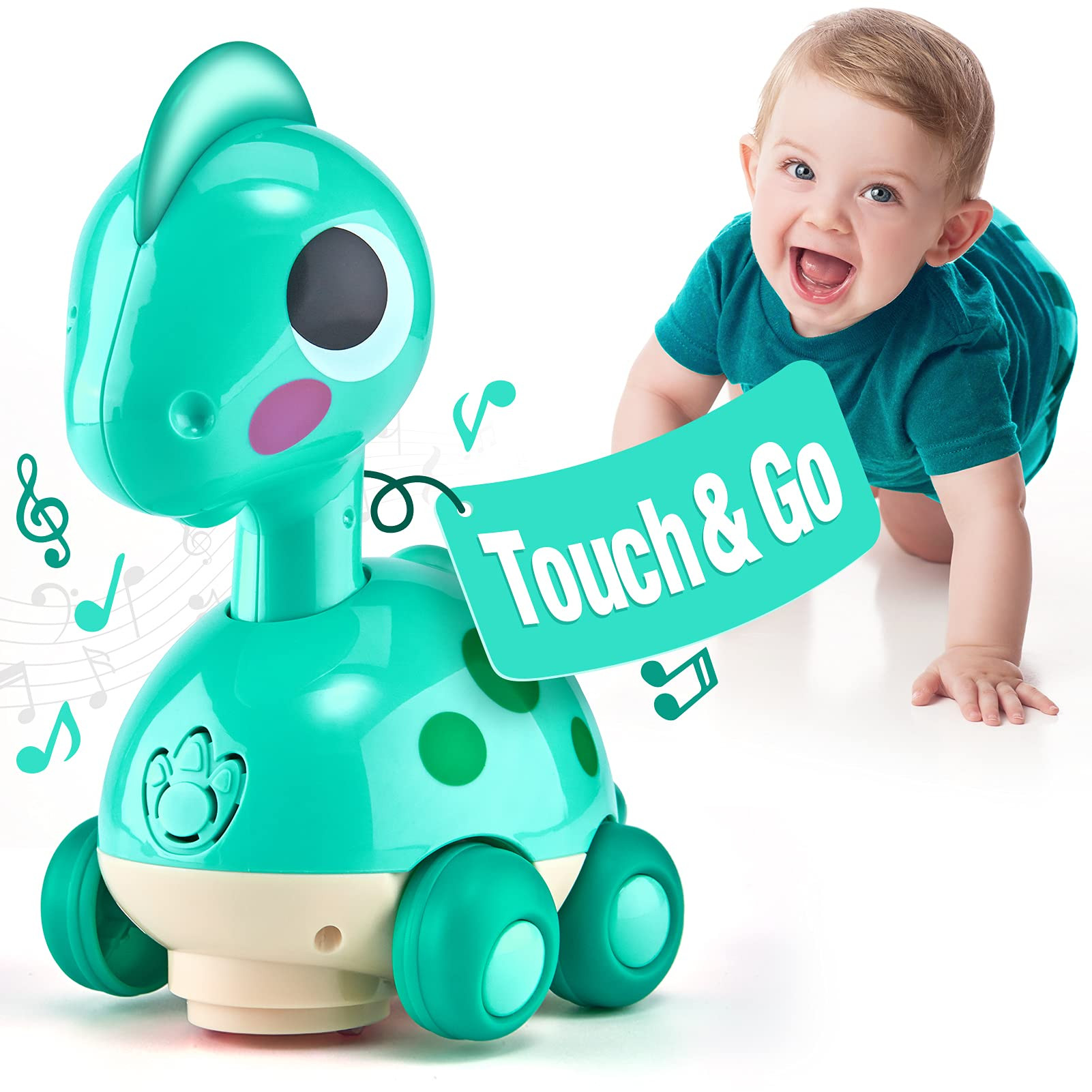 CubicFun Baby Toys 6-12 Months Touch & Go Musical Light Infant Crawling Toys 12-18 Months Tummy T... | Amazon (US)