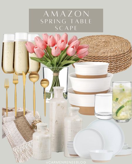 Amazon spring table scape!

Home decor, spring decor, table decor, glasses, dishwater, vase, table decor

#LTKhome #LTKSeasonal #LTKstyletip