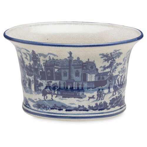11" Ceramic Planter, Blue/White | One Kings Lane
