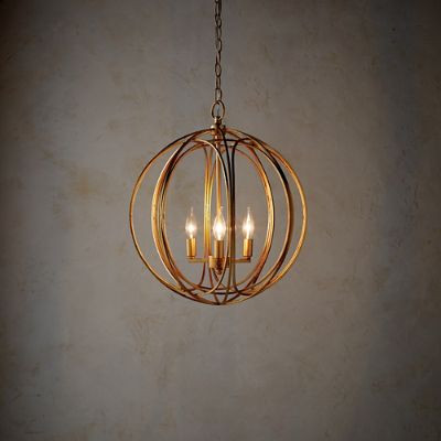 Sculptural details define the Ellery Gold Leaf Pendant. Overlapping ellipses create a gold leaf s... | Frontgate
