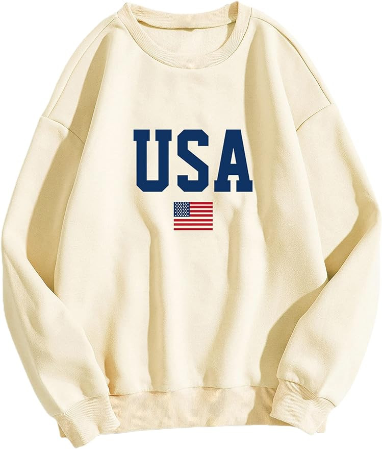 Avanova Women's Graphic Letter Print Long Sleeve Pullover Sweatshirt Loose Top | Amazon (US)