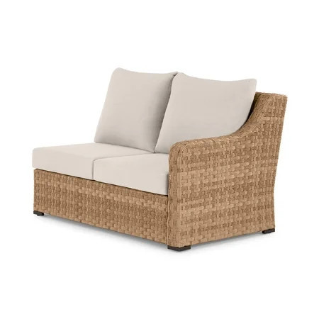 Better Homes & Gardens River Oaks 3-Piece Outdoor Sectional Set, 1 Loveseat with Left Arm and Corner Table, Box 1 of 2, Beige | Walmart (US)